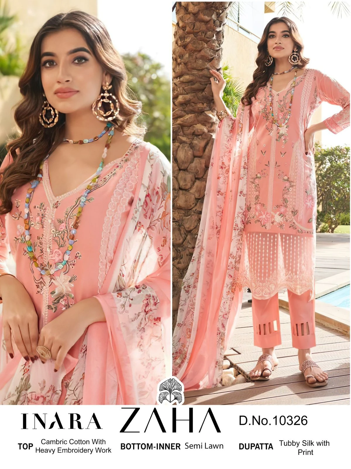 Zaha Inara Vol 1 Pure Cambric Cotton Wholesale Pakistani Salwar Suit Catalog — Wholesale Salwar Suits, MPA wholesale from Surat - Gallery Image 7